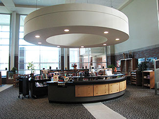 Front desk of library media center
